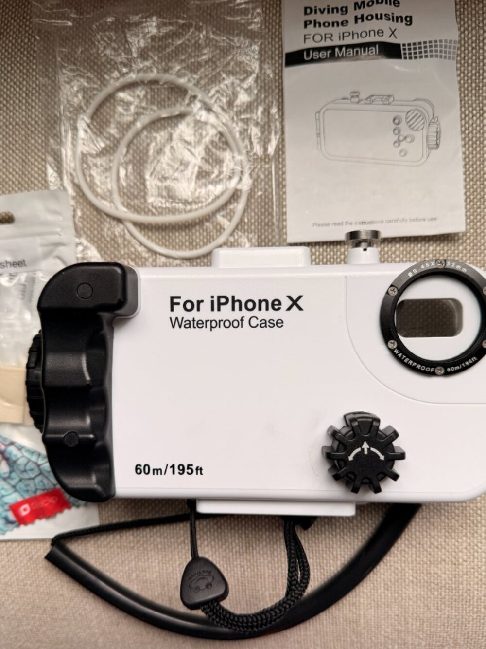 iPhone X Waterproof Dive Case 60m Underwater Housing w/ Accessories